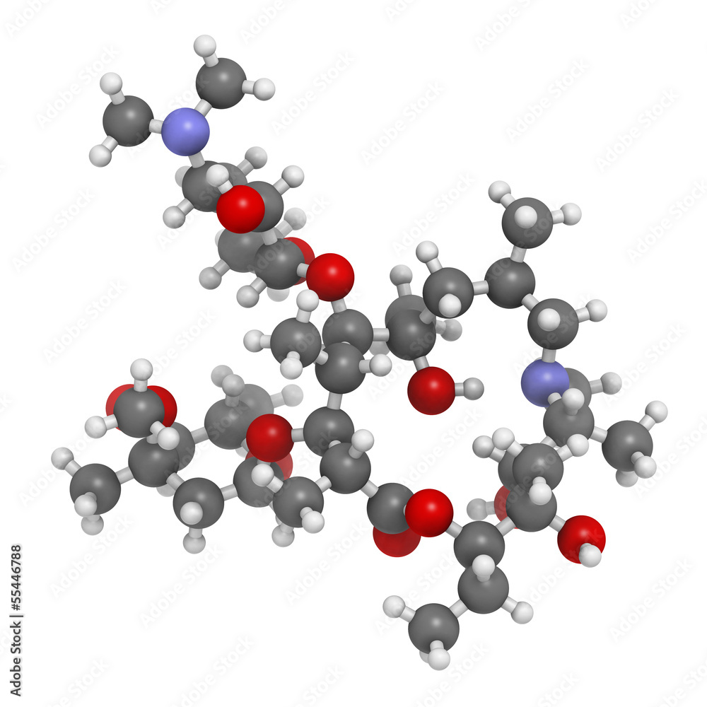 Azithromycin antibiotic drug (macrolide class), chemical structu