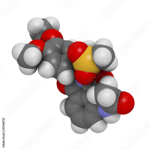 Apremilast investigational psoriasis drug, chemical structure. photo