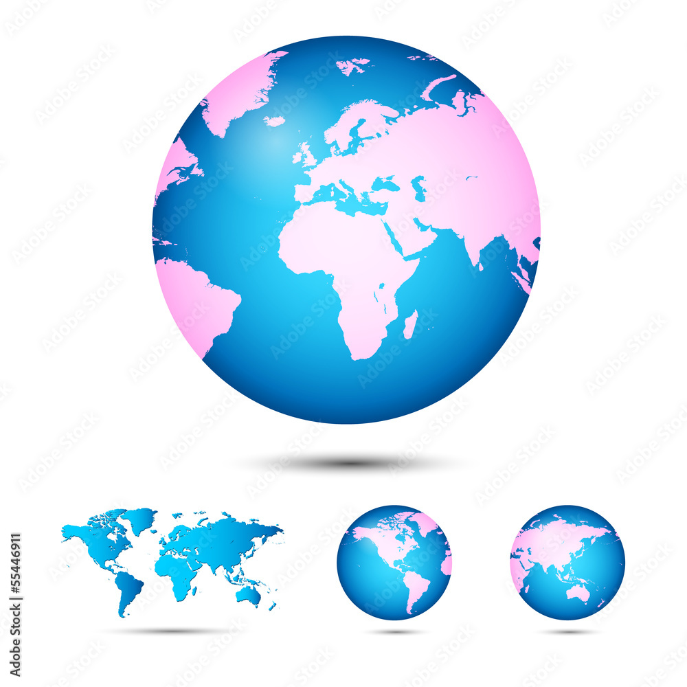 Fototapeta premium World map. Globe.