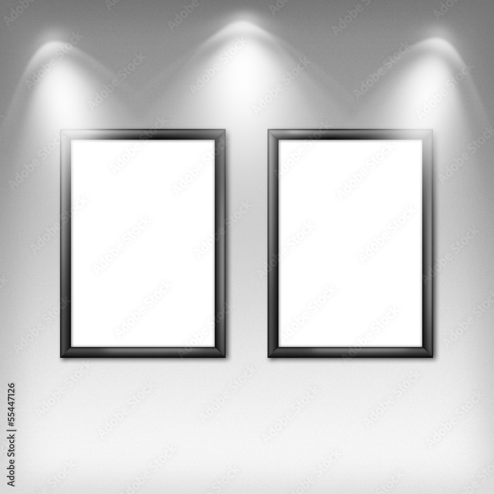 Two empty frames on a wall Two empty frames on a wall
