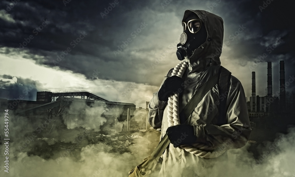 Stalker in gas mask