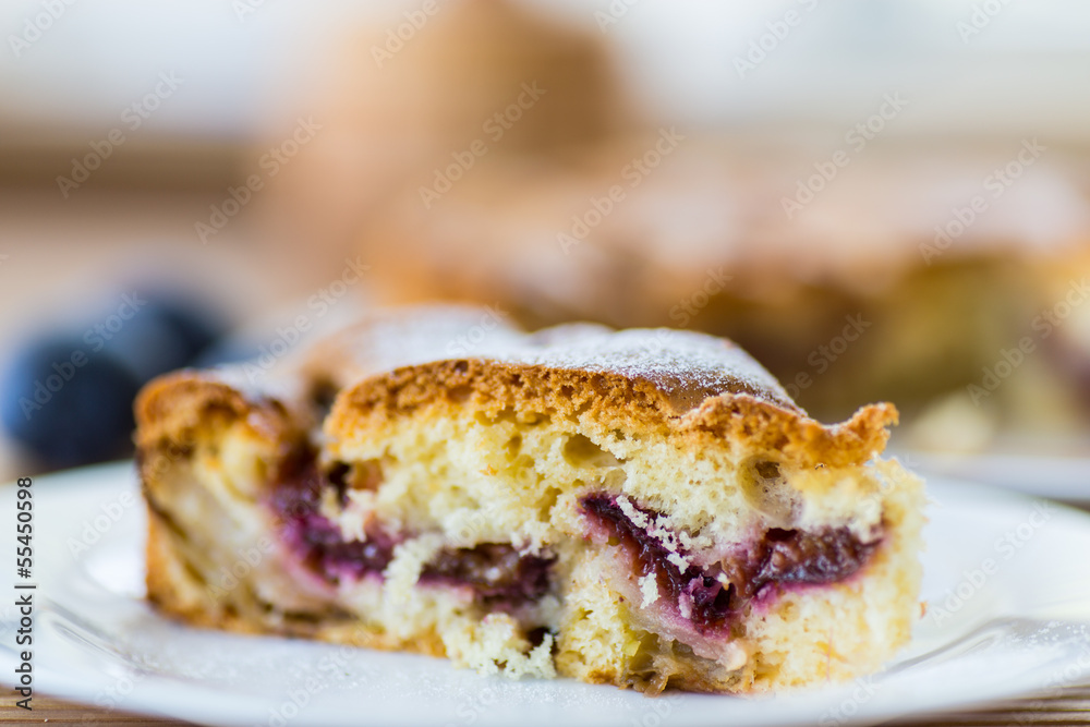 cake with plums
