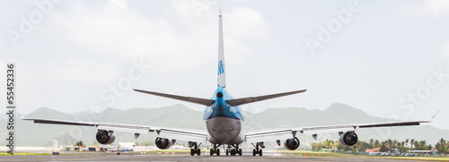 ST MARTIN, ANTILLES - JULY 19, 2013: Boeing 747 aircraft on ther