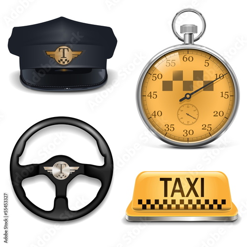 Vector Retro Taxi Icons