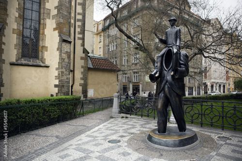 Franz Kafka statue in Jewish quarters, Prague.