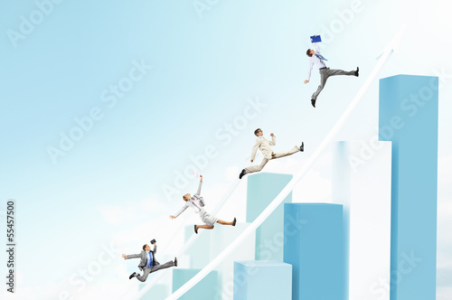 Businesspeople jumping