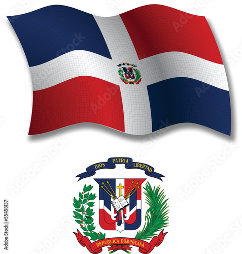 dominican republic textured wavy flag vector