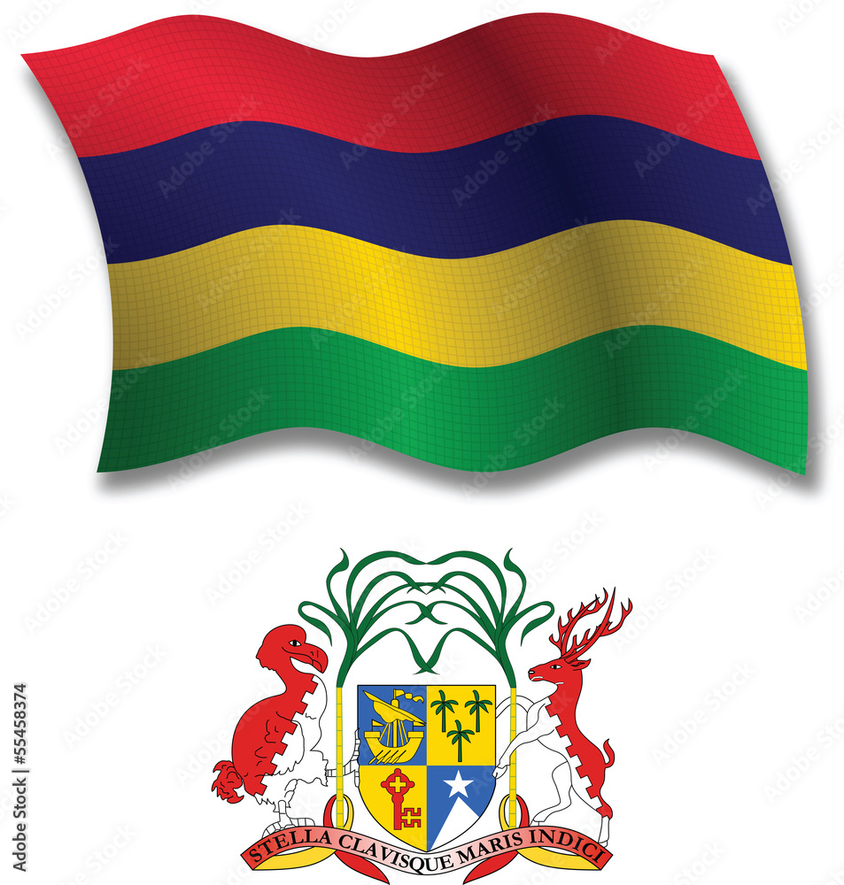 Obraz premium mauritius textured wavy flag vector