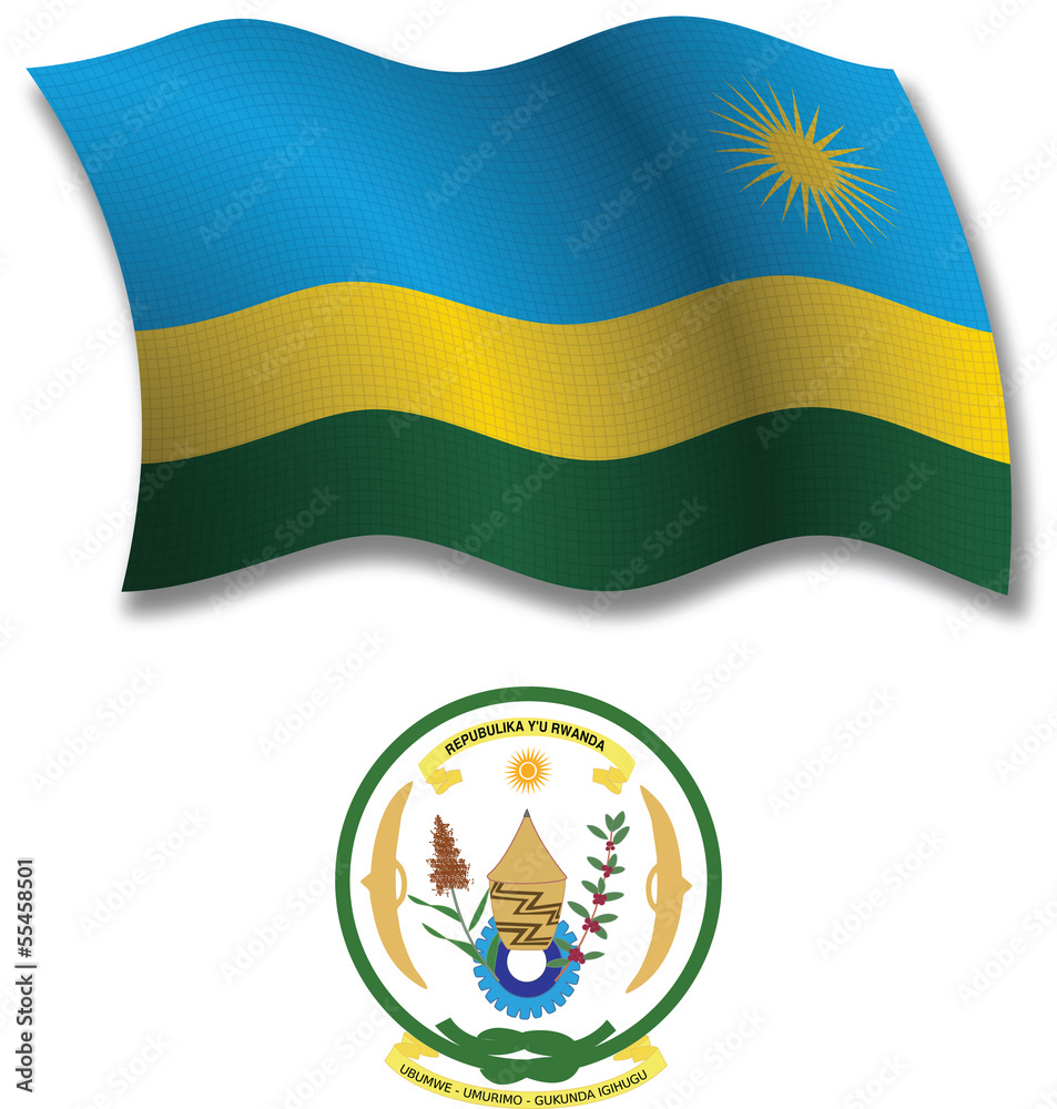 Fototapeta premium rwanda textured wavy flag vector