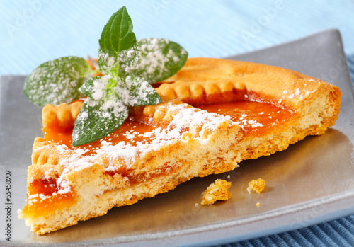 Lattice topped apricot tart