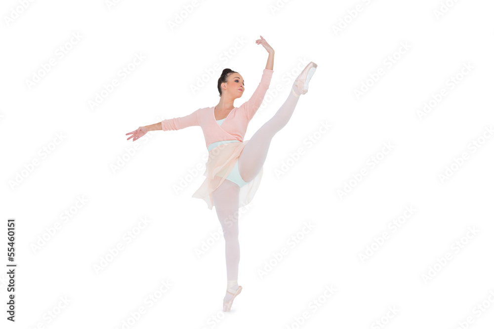 Gorgeous ballerina dancing rising her leg Gorgeous ballerina dancing rising her leg