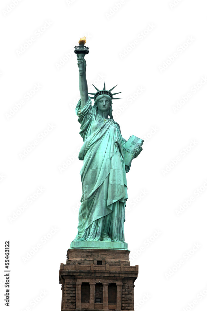 Naklejka premium NY Statue of Liberty isolated on white