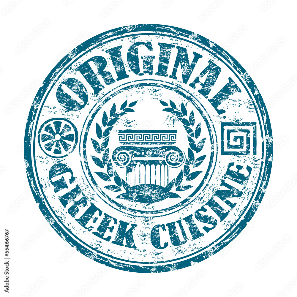 Original Greek cuisine grunge rubber stamp