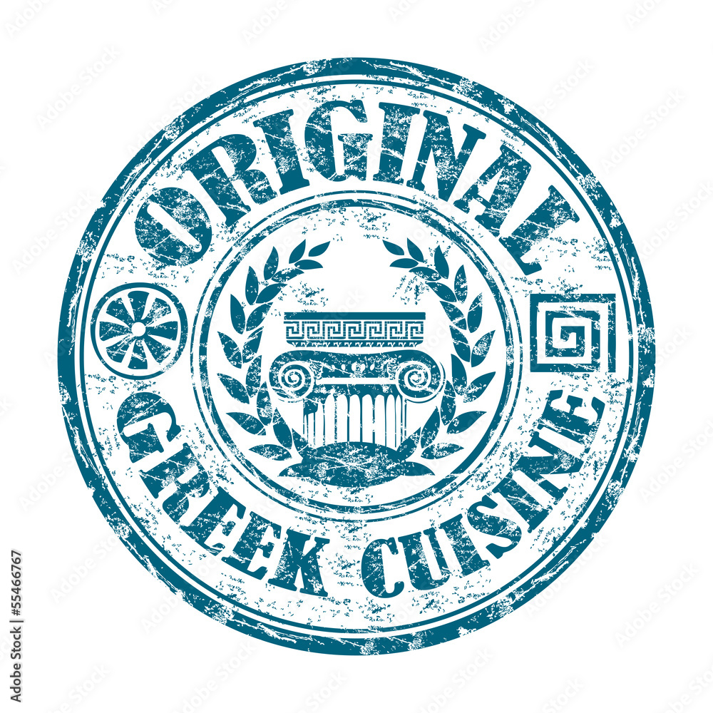 Original Greek cuisine grunge rubber stamp Original Greek cuisine grunge rubber stamp