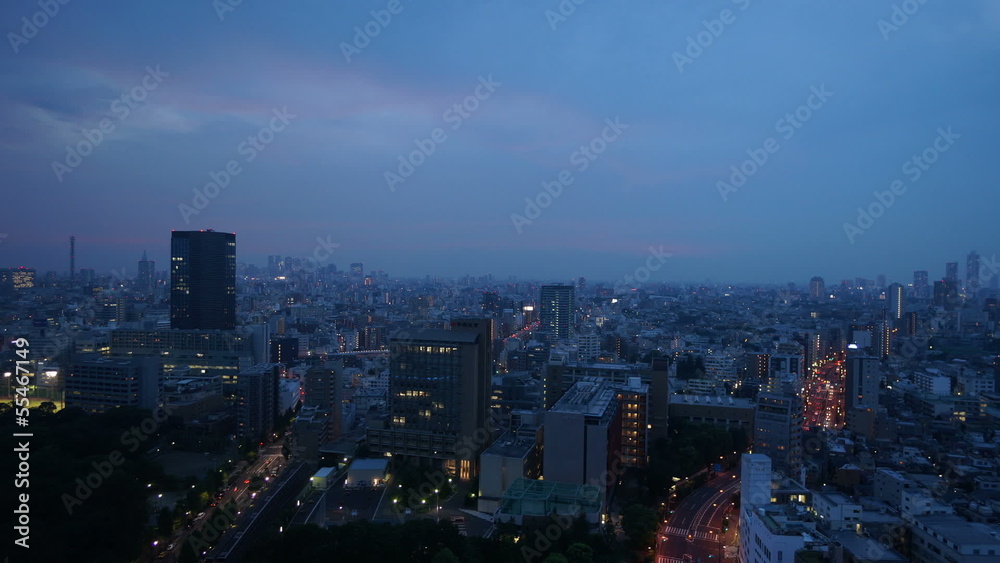 大都市東京 きれいな夕焼け 夕暮れイメージ(新宿方面を望む) タイムラプス 大都市東京 きれいな夕焼け 夕暮れイメージ(新宿方面を望む) タイムラプス