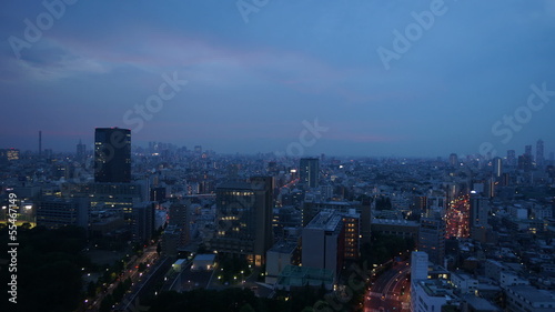 Wallpaper Mural 大都市東京　きれいな夕焼け 夕暮れイメージ（新宿方面を望む）　タイムラプス Torontodigital.ca