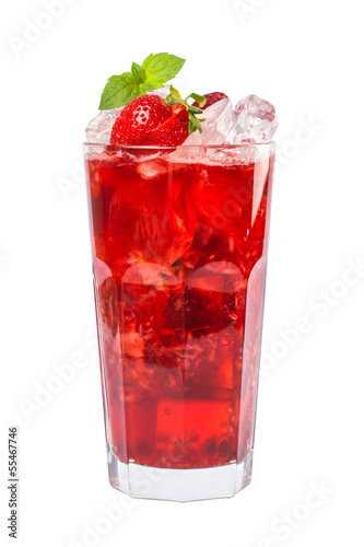 Red drink isolated on white background