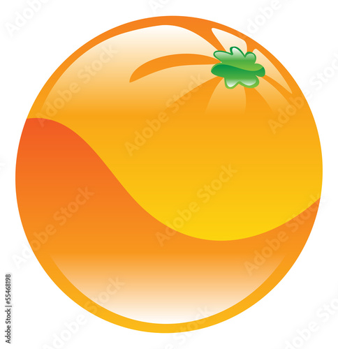Illustration of orange fruit icon clipart
