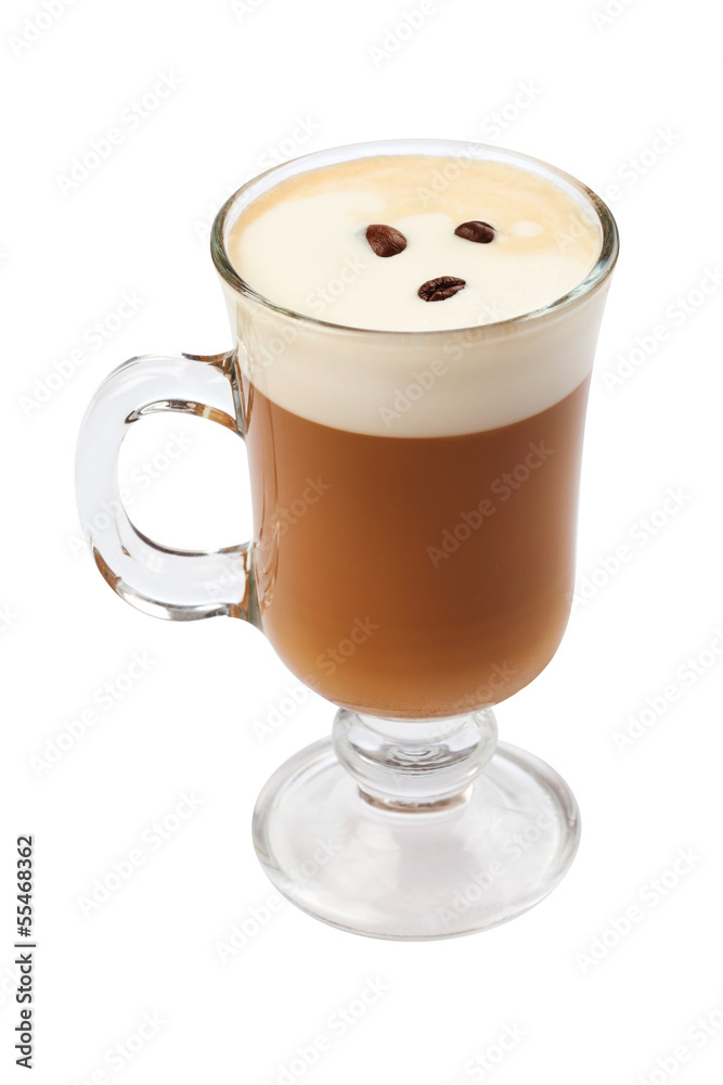 Irish coffee isolated on white background Irish coffee isolated on white background