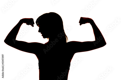 Φωτογραφία silhouette of a woman fitness flex close