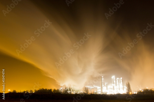 Smoke originating from a petrochemical plant