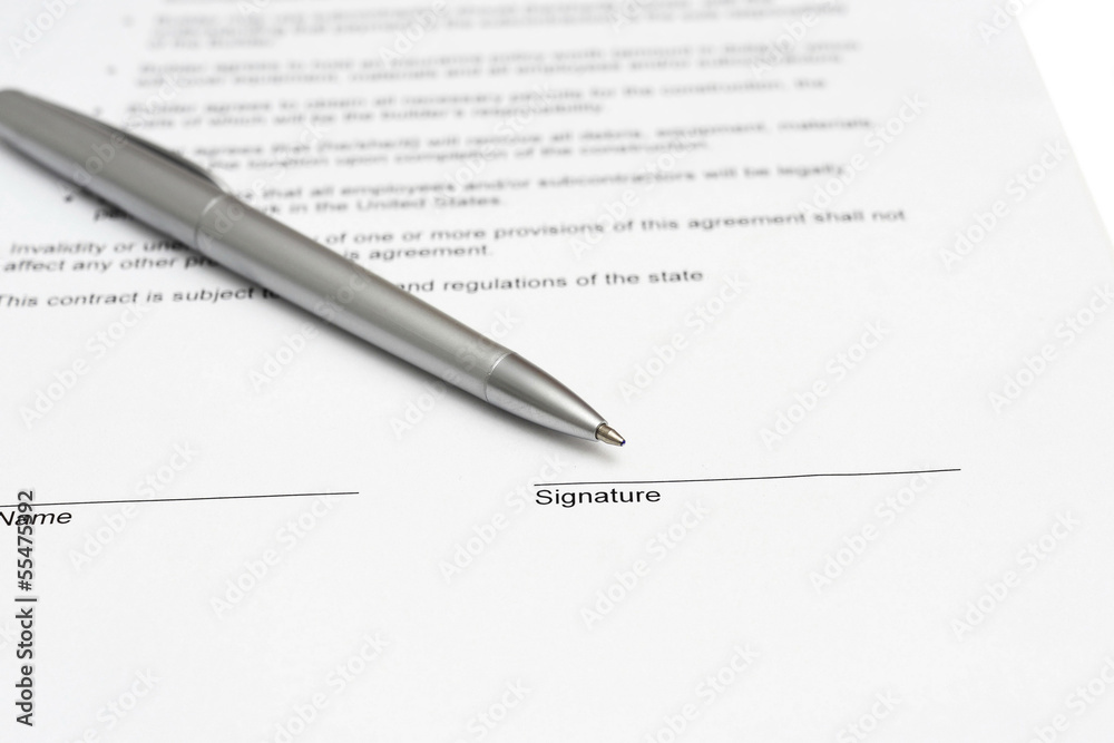 Signing a contract Signing a contract
