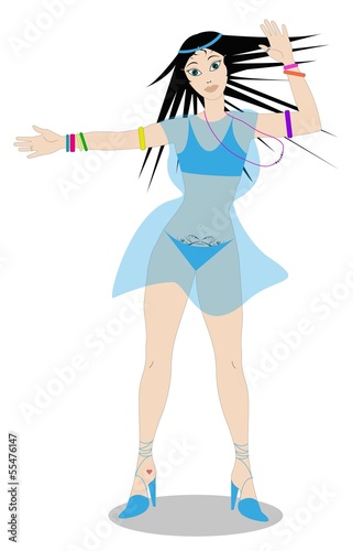 illustrazione di ragazza in bikini