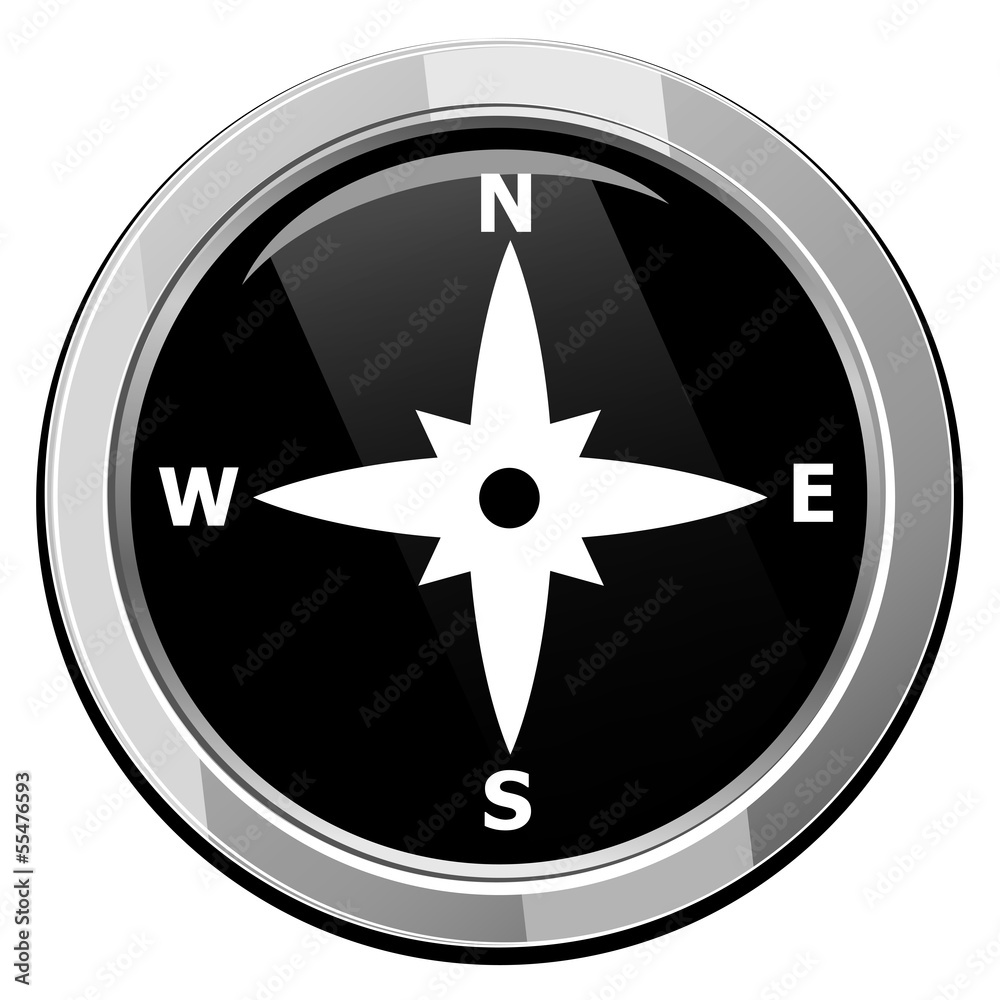 Compass directions - Vector black icon isolated Compass directions - Vector black icon isolated