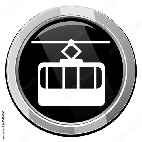 Cable way funicular Vector icon isolated