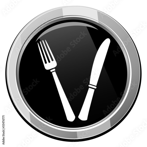 Fork and knife - Vector icon isolated on white