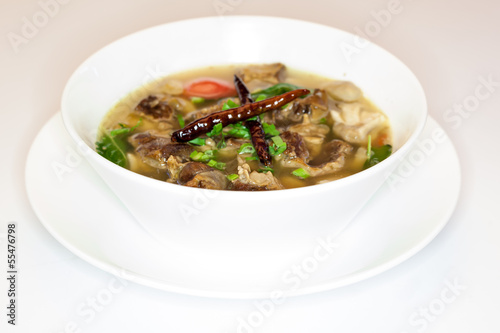 Thai style spicy pork soup
