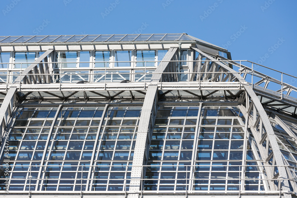 Exterior of a greenhouse in a botanical garden Exterior of a greenhouse in a botanical garden
