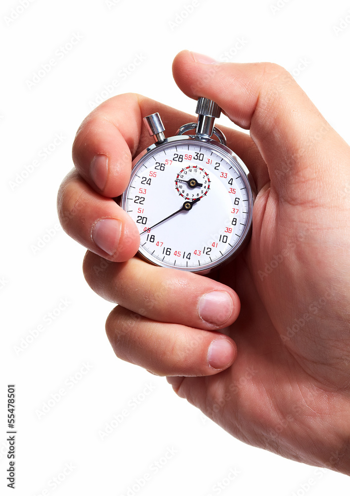 Hand with a stopwatch. Hand with a stopwatch.