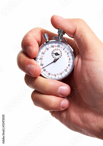 Hand with a stopwatch.