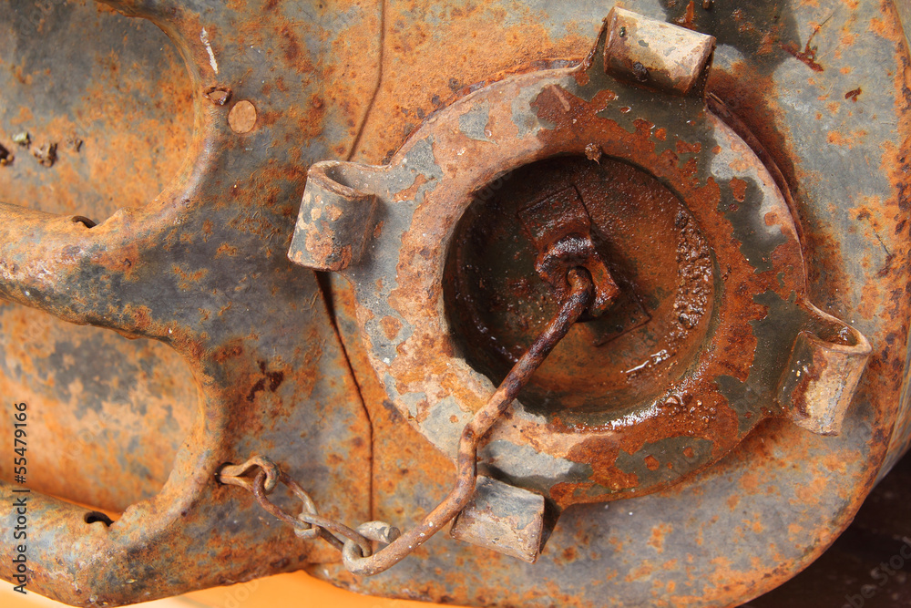 Old rusty metallic cap of jerry can Old rusty metallic cap of jerry can