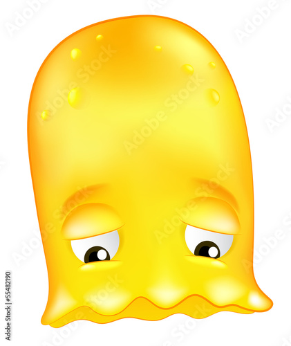 A sad yellow monster