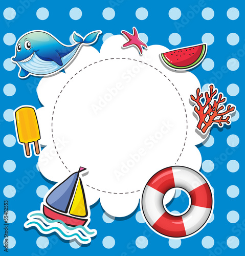 A blue dotted stationery