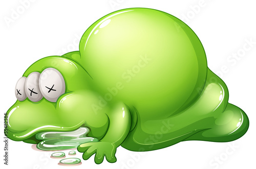 A dead greenslime monster