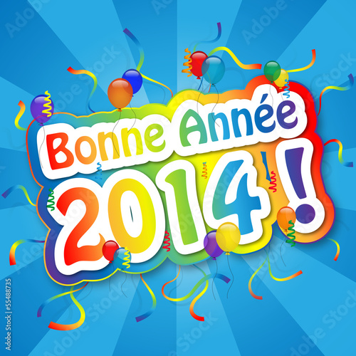 Carte de Voeux "BONNE ANNEE 2014" (bonne année joyeuses fêtes)