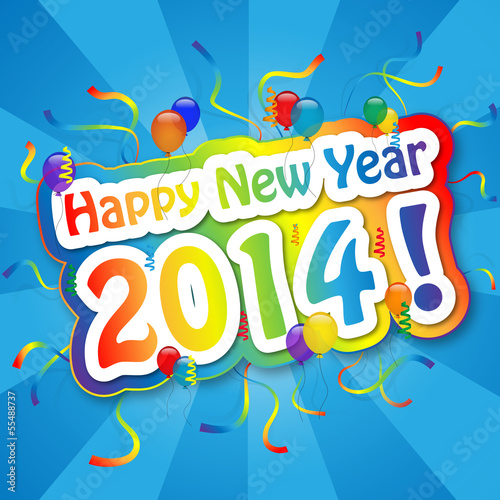  HAPPY NEW YEAR 2014  Card  season   s greetings wishes party 