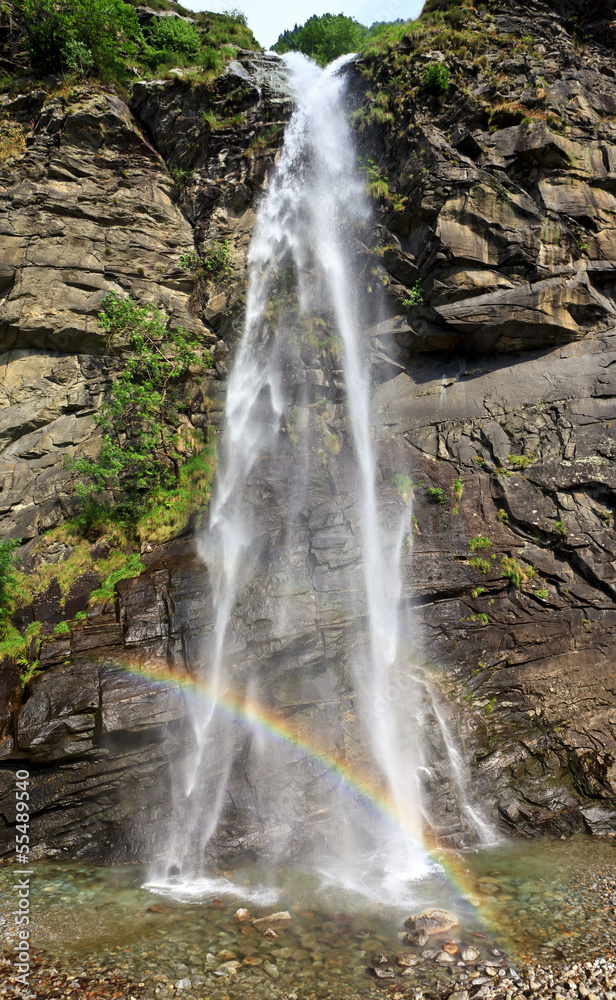 Santa Petronilla waterfall in Biasca, Switzerland