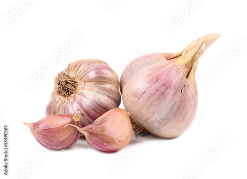 Garlic and clove isolated on white background