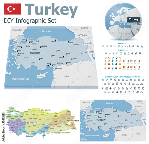 Turkey maps with markers