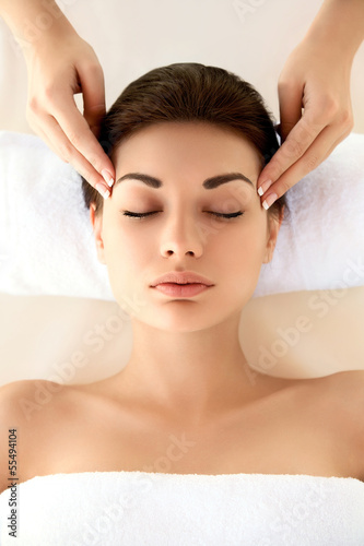 Spa Woman. Close-up of a Beautiful Woman Getting Spa Treatment.