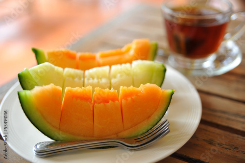 Tea break with sweet melon