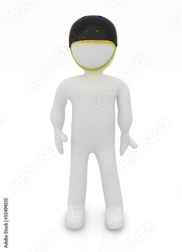 3d man in bicycle helmet photo