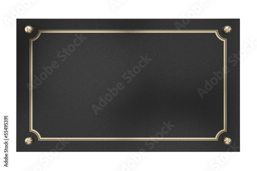 Metal Plaque. Isolated on white.