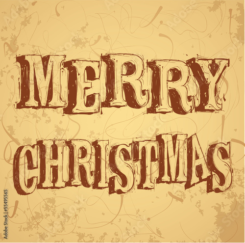 Christmas decoration. Calligraphic vintage vector template.