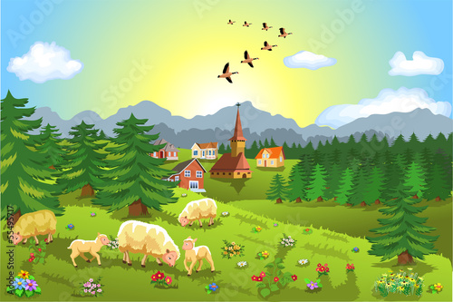 rustic mountain landscape