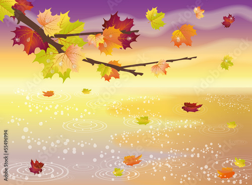 Autumn elegant wallpaper, vector illustration
